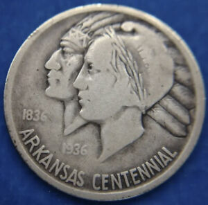 Circulated-193?-Arkansas-Half-Dollar---Very-Low-Grade
